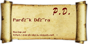 Parák Dóra névjegykártya